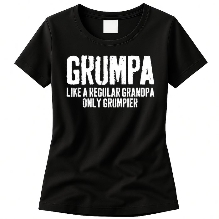 Grumpa Like A Regular Grandpa Only Grumpier Womens T-Shirt