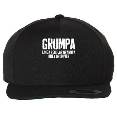 Grumpa Like A Regular Grandpa Only Grumpier Wool Snapback Cap
