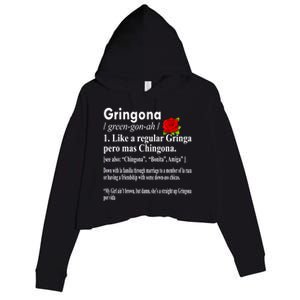 Gringona Like A Regular Gringa Pero Mas Chingona Crop Fleece Hoodie