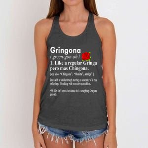 Gringona Like A Regular Gringa Pero Mas Chingona Women's Knotted Racerback Tank