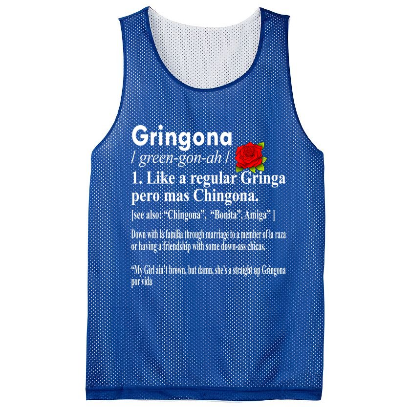 Gringona Like A Regular Gringa Pero Mas Chingona Mesh Reversible Basketball Jersey Tank