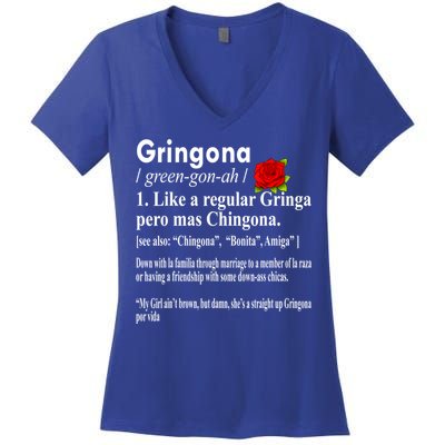 Gringona Like A Regular Gringa Pero Mas Chingona Women's V-Neck T-Shirt