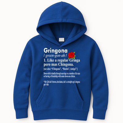 Gringona Like A Regular Gringa Pero Mas Chingona Kids Hoodie