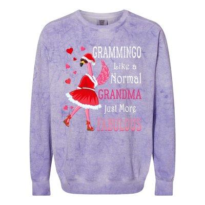 Grammingo Like A Normal Grandma Christmas Flamingo Grandma Colorblast Crewneck Sweatshirt