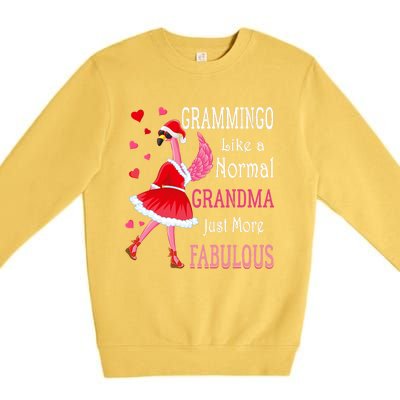 Grammingo Like A Normal Grandma Christmas Flamingo Grandma Premium Crewneck Sweatshirt