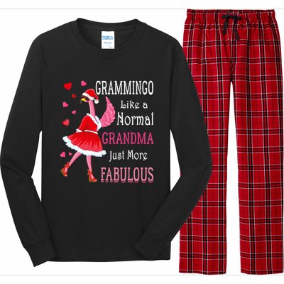 Grammingo Like A Normal Grandma Christmas Flamingo Grandma Long Sleeve Pajama Set