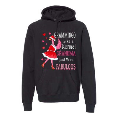 Grammingo Like A Normal Grandma Christmas Flamingo Grandma Premium Hoodie