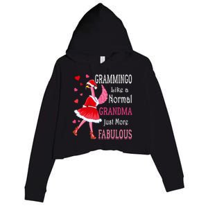 Grammingo Like A Normal Grandma Christmas Flamingo Grandma Crop Fleece Hoodie