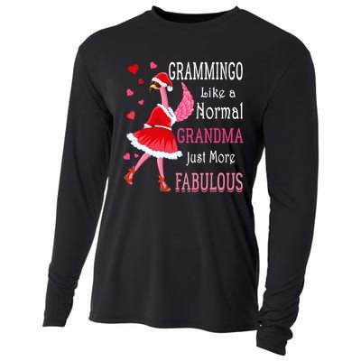 Grammingo Like A Normal Grandma Christmas Flamingo Grandma Cooling Performance Long Sleeve Crew