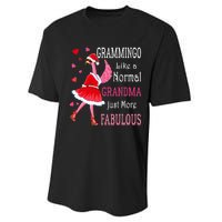 Grammingo Like A Normal Grandma Christmas Flamingo Grandma Performance Sprint T-Shirt