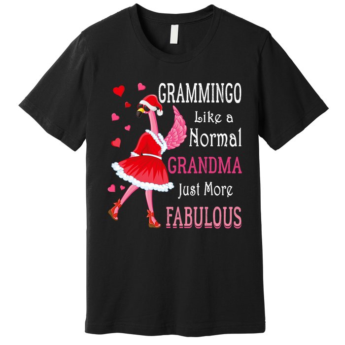 Grammingo Like A Normal Grandma Christmas Flamingo Grandma Premium T-Shirt