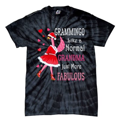 Grammingo Like A Normal Grandma Christmas Flamingo Grandma Tie-Dye T-Shirt