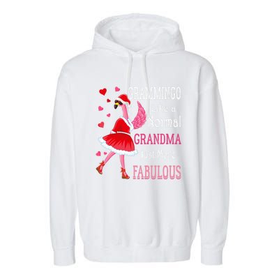 Grammingo Like A Normal Grandma Christmas Flamingo Grandma Garment-Dyed Fleece Hoodie