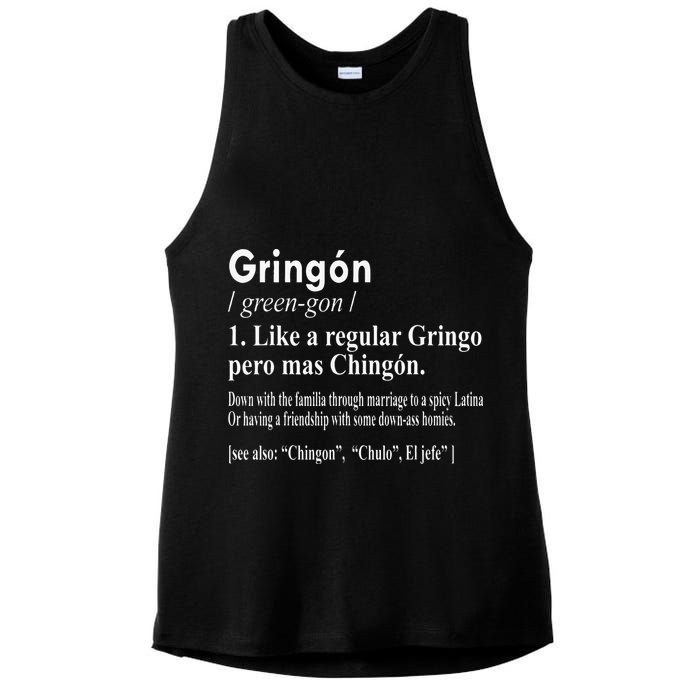 Gringon Like A Regular Gringo Pero Mas Chingon Ladies PosiCharge Tri-Blend Wicking Tank