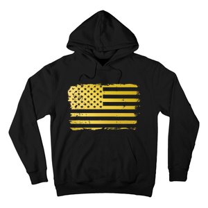 Gold Look American Flag Usa Hoodie