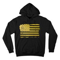 Gold Look American Flag Usa Hoodie