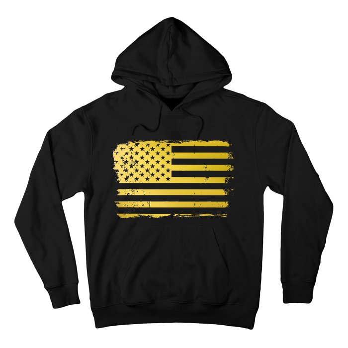 Gold Look American Flag Usa Hoodie