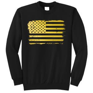 Gold Look American Flag Usa Sweatshirt