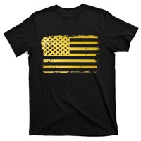 Gold Look American Flag Usa T-Shirt