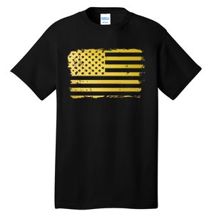 Gold Look American Flag Usa Tall T-Shirt