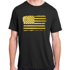 Gold Look American Flag Usa Adult ChromaSoft Performance T-Shirt