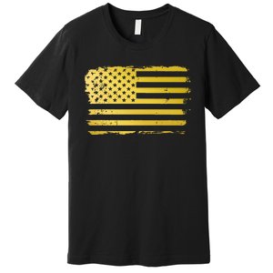 Gold Look American Flag Usa Premium T-Shirt