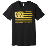 Gold Look American Flag Usa Premium T-Shirt