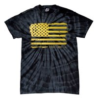 Gold Look American Flag Usa Tie-Dye T-Shirt