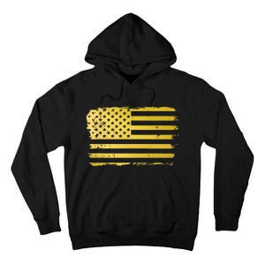 Gold Look American Flag Usa Tall Hoodie