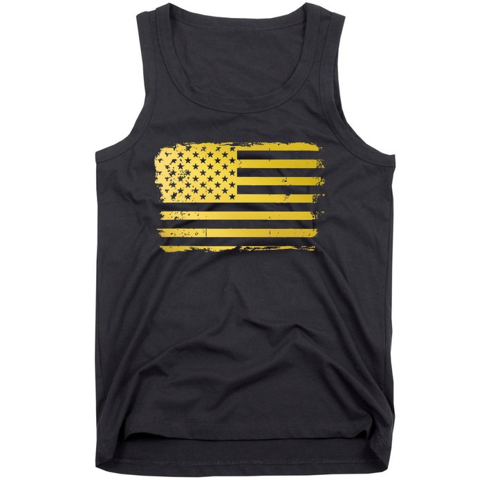 Gold Look American Flag Usa Tank Top