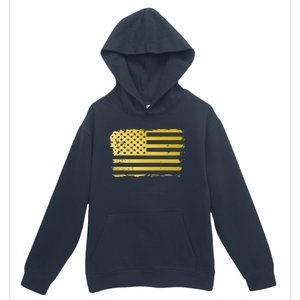 Gold Look American Flag Usa Urban Pullover Hoodie