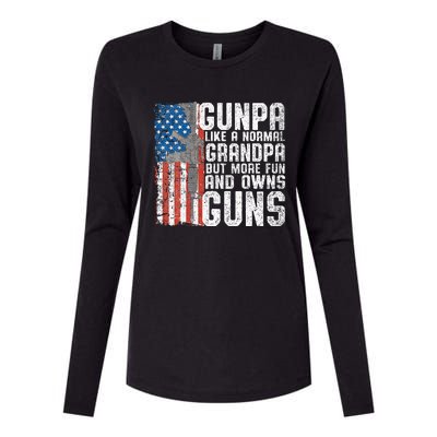 Gunpa Like A Normal Grandpa Fun And Owns Guns Funny Womens Cotton Relaxed Long Sleeve T-Shirt