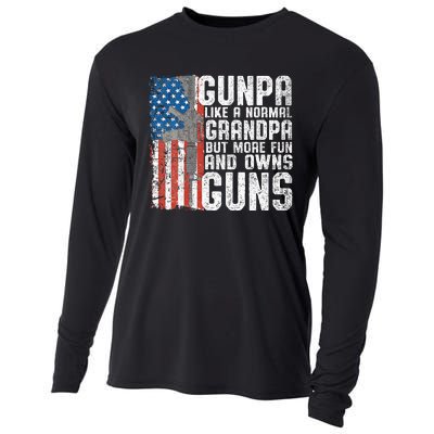 Gunpa Like A Normal Grandpa Fun And Owns Guns Funny Cooling Performance Long Sleeve Crew