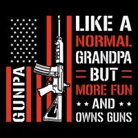 Gunpa Like a Normal Grandpa But More Fun USA  Flat Bill Trucker Hat