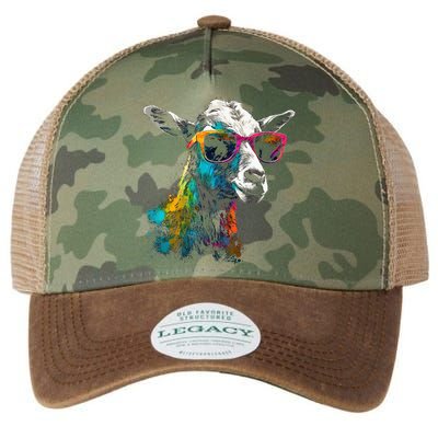 Goat Lover Artwork Sunglasses Colorful Animal Motif Goat Legacy Tie Dye Trucker Hat
