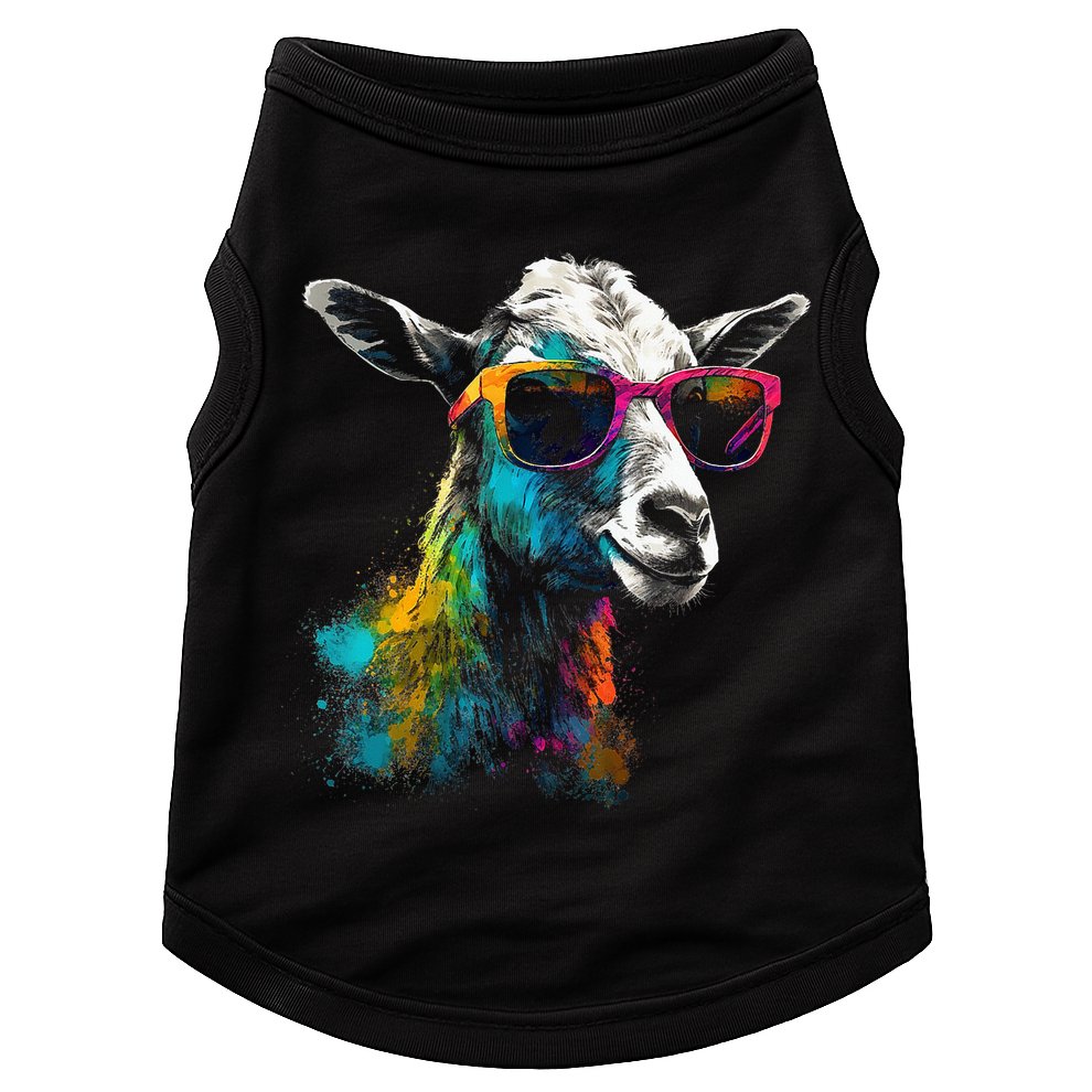 Goat Lover Artwork Sunglasses Colorful Animal Motif Goat Doggie Tank