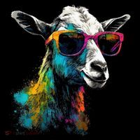Goat Lover Artwork Sunglasses Colorful Animal Motif Goat Hoodie