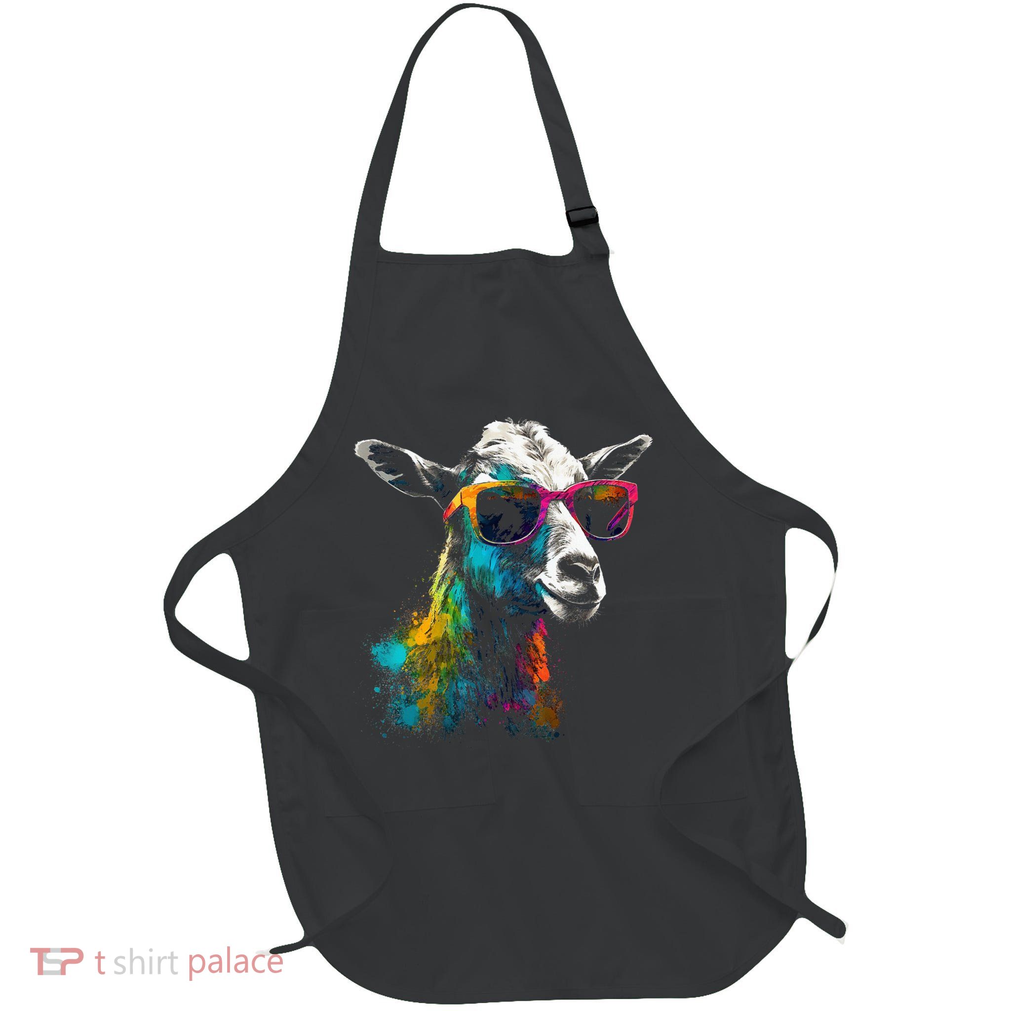 Goat Lover Artwork Sunglasses Colorful Animal Motif Goat Apron