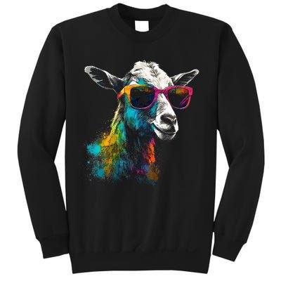Goat Lover Artwork Sunglasses Colorful Animal Motif Goat Sweatshirt