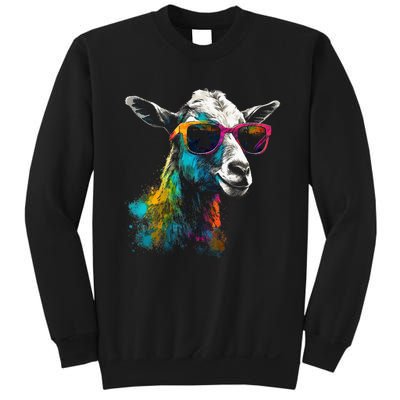 Goat Lover Artwork Sunglasses Colorful Animal Motif Goat Sweatshirt