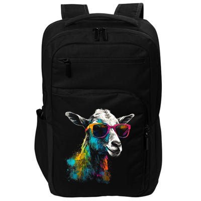 Goat Lover Artwork Sunglasses Colorful Animal Motif Goat Impact Tech Backpack