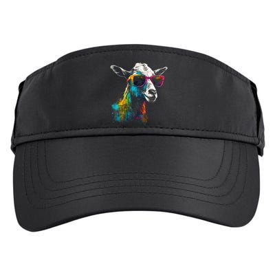 Goat Lover Artwork Sunglasses Colorful Animal Motif Goat Adult Drive Performance Visor