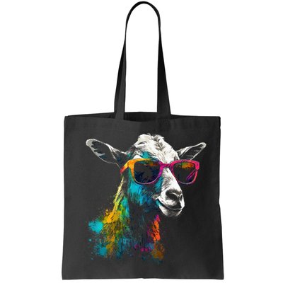 Goat Lover Artwork Sunglasses Colorful Animal Motif Goat Bag