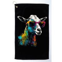 Goat Lover Artwork Sunglasses Colorful Animal Motif Goat Golf Towel