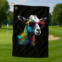 Goat Lover Artwork Sunglasses Colorful Animal Motif Goat Golf Towel