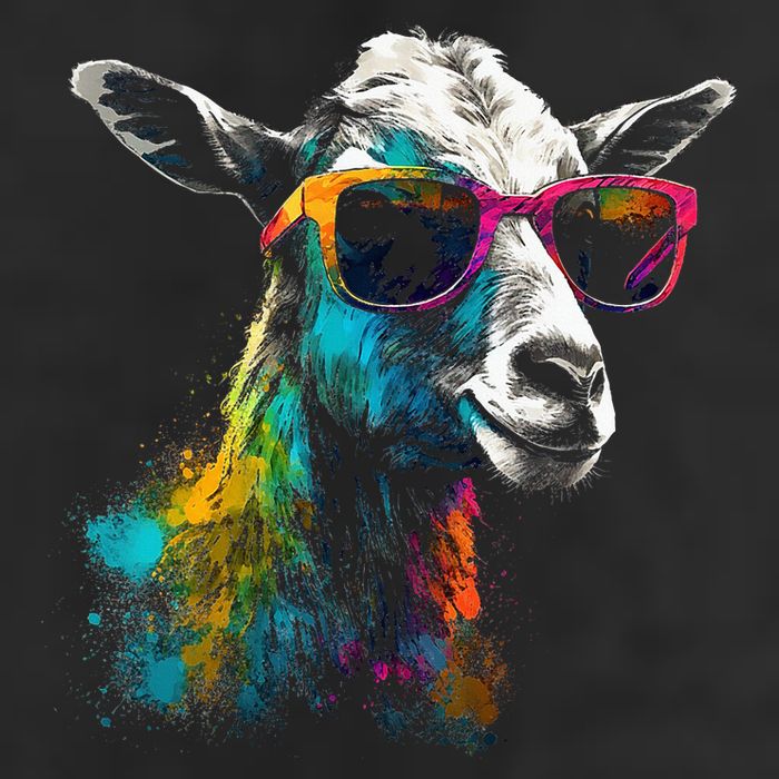 Goat Lover Artwork Sunglasses Colorful Animal Motif Goat Golf Towel