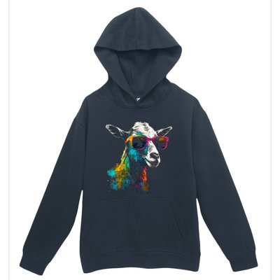 Goat Lover Artwork Sunglasses Colorful Animal Motif Goat Urban Pullover Hoodie