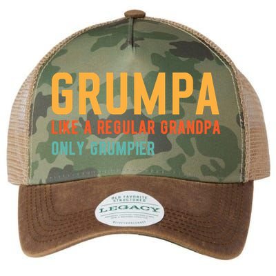 Grumpa Like A Regular Grandpa Only Grumpier Fathers Day Legacy Tie Dye Trucker Hat