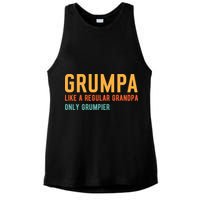 Grumpa Like A Regular Grandpa Only Grumpier Fathers Day Ladies PosiCharge Tri-Blend Wicking Tank