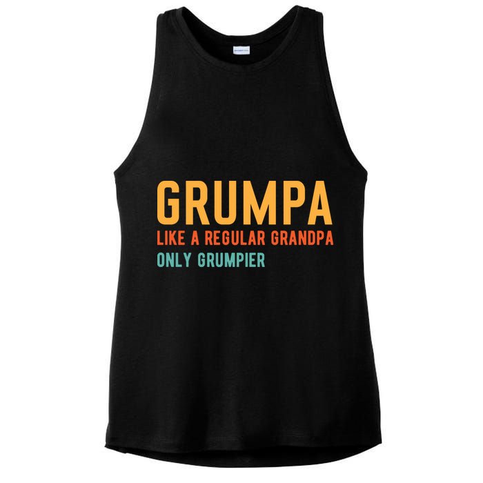 Grumpa Like A Regular Grandpa Only Grumpier Fathers Day Ladies PosiCharge Tri-Blend Wicking Tank